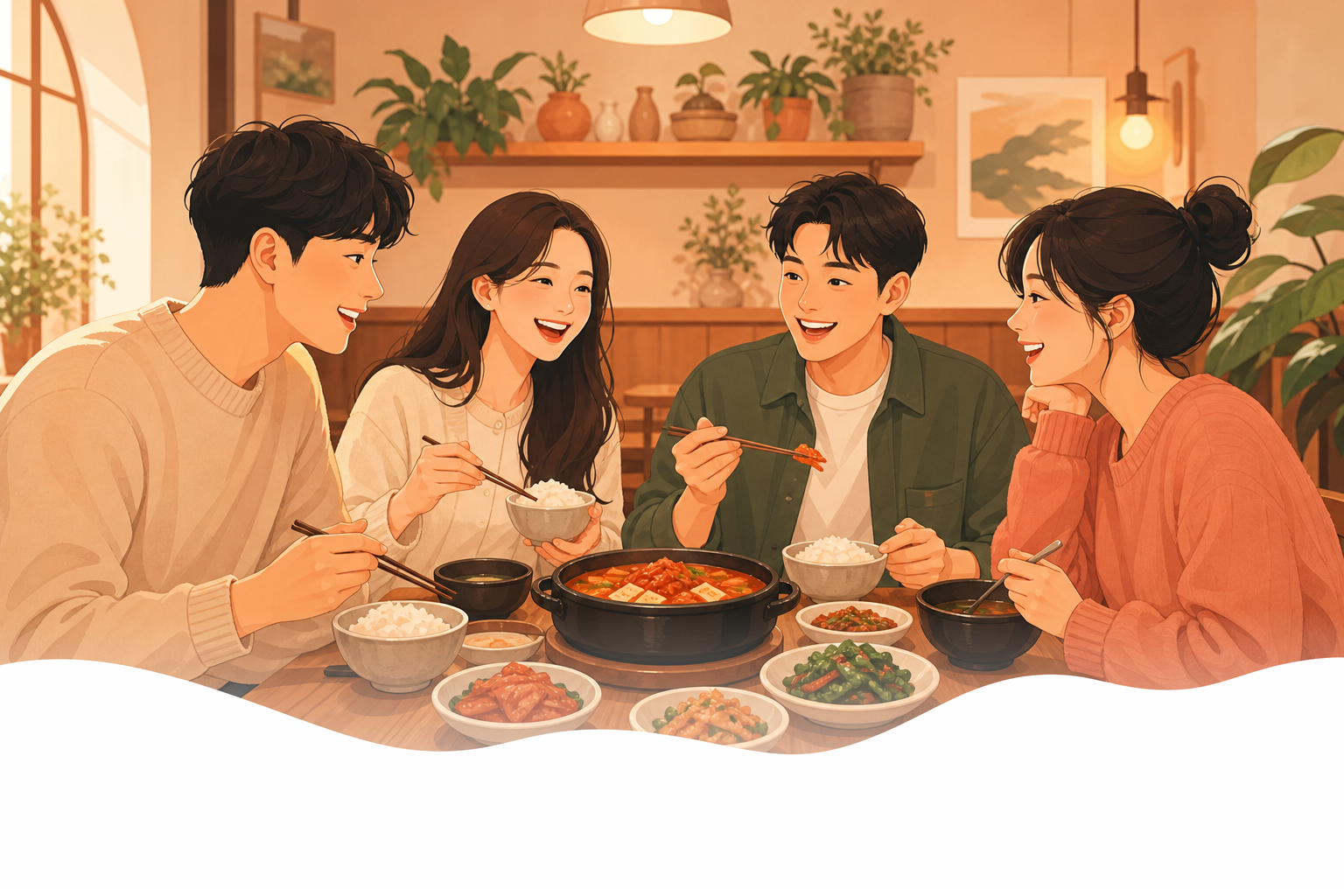 렌탈밥친 앱 일러스트